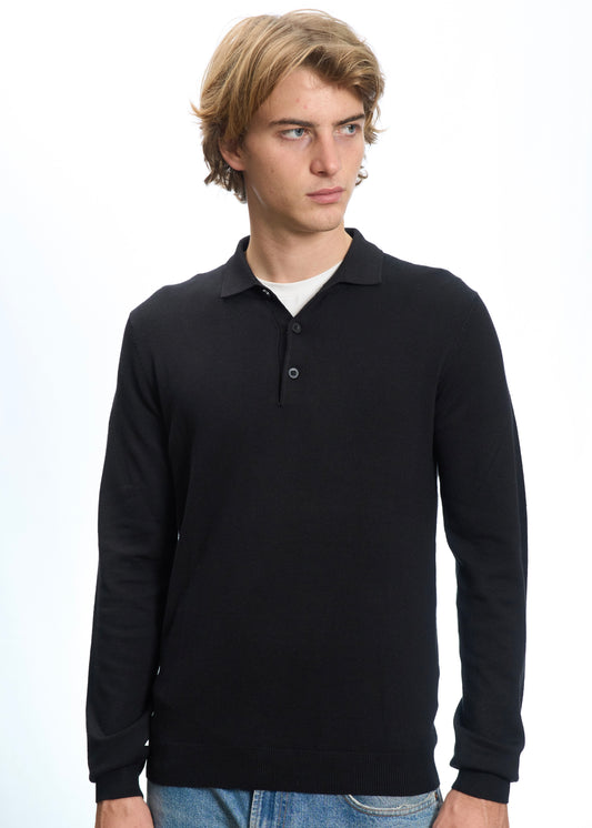 Polo in maglia Nero