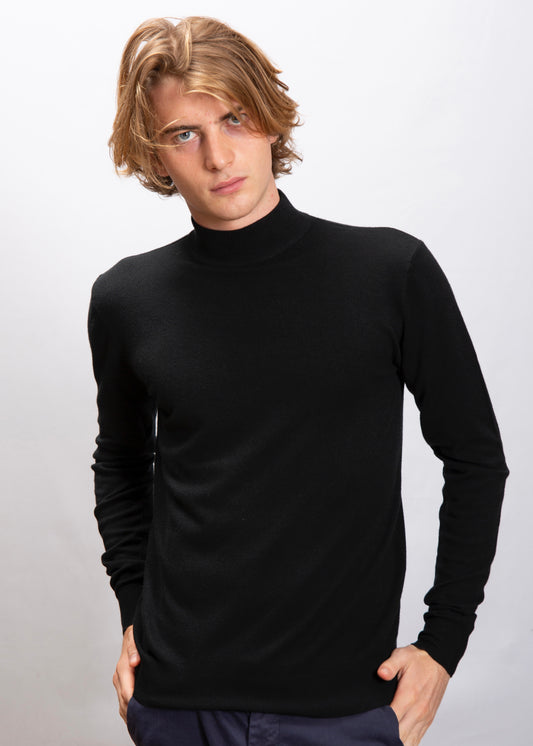 Lupetto in Viscosa Nero
