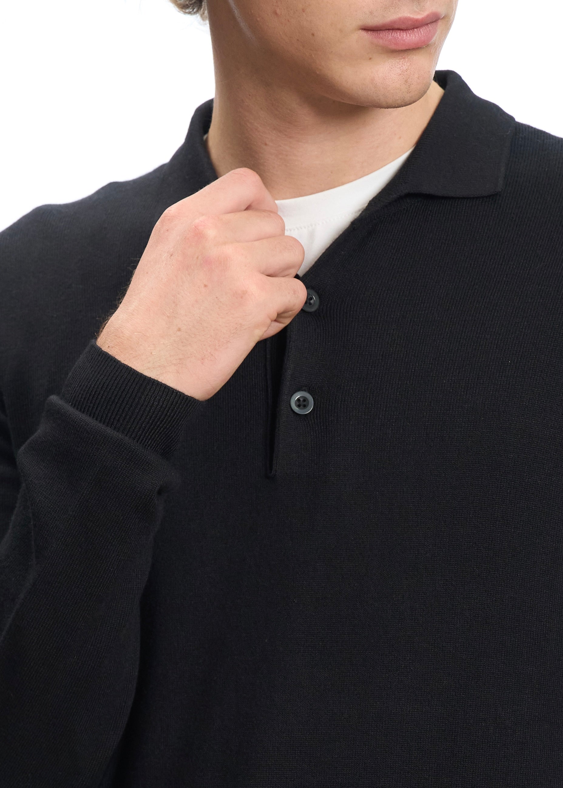 Polo in maglia Nero