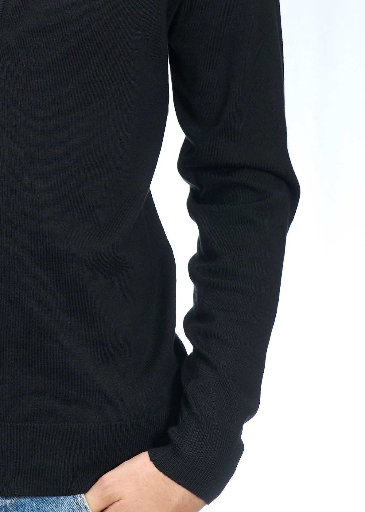 Full zip in viscosa Nero