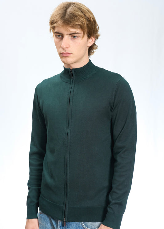 Full zip in viscosa Verde