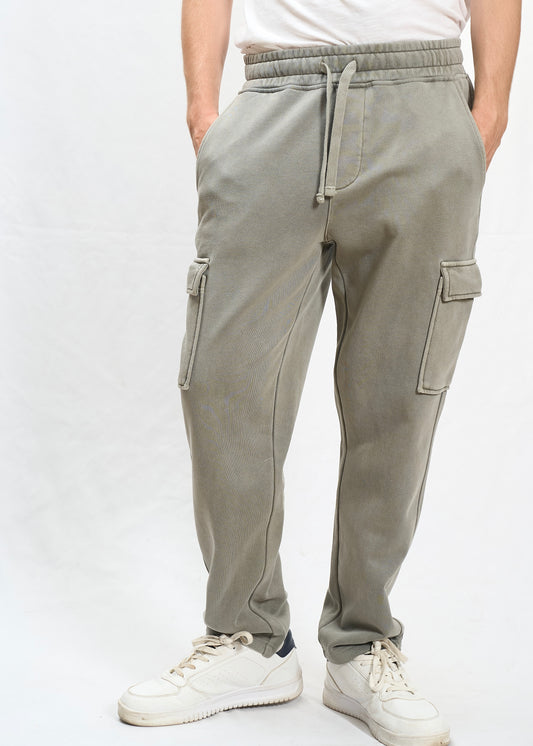 Joggers cargo stonewashed Verde Militare