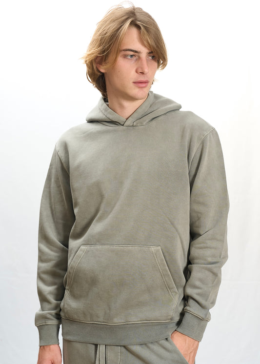 Felpa stonewashed Verde Militare
