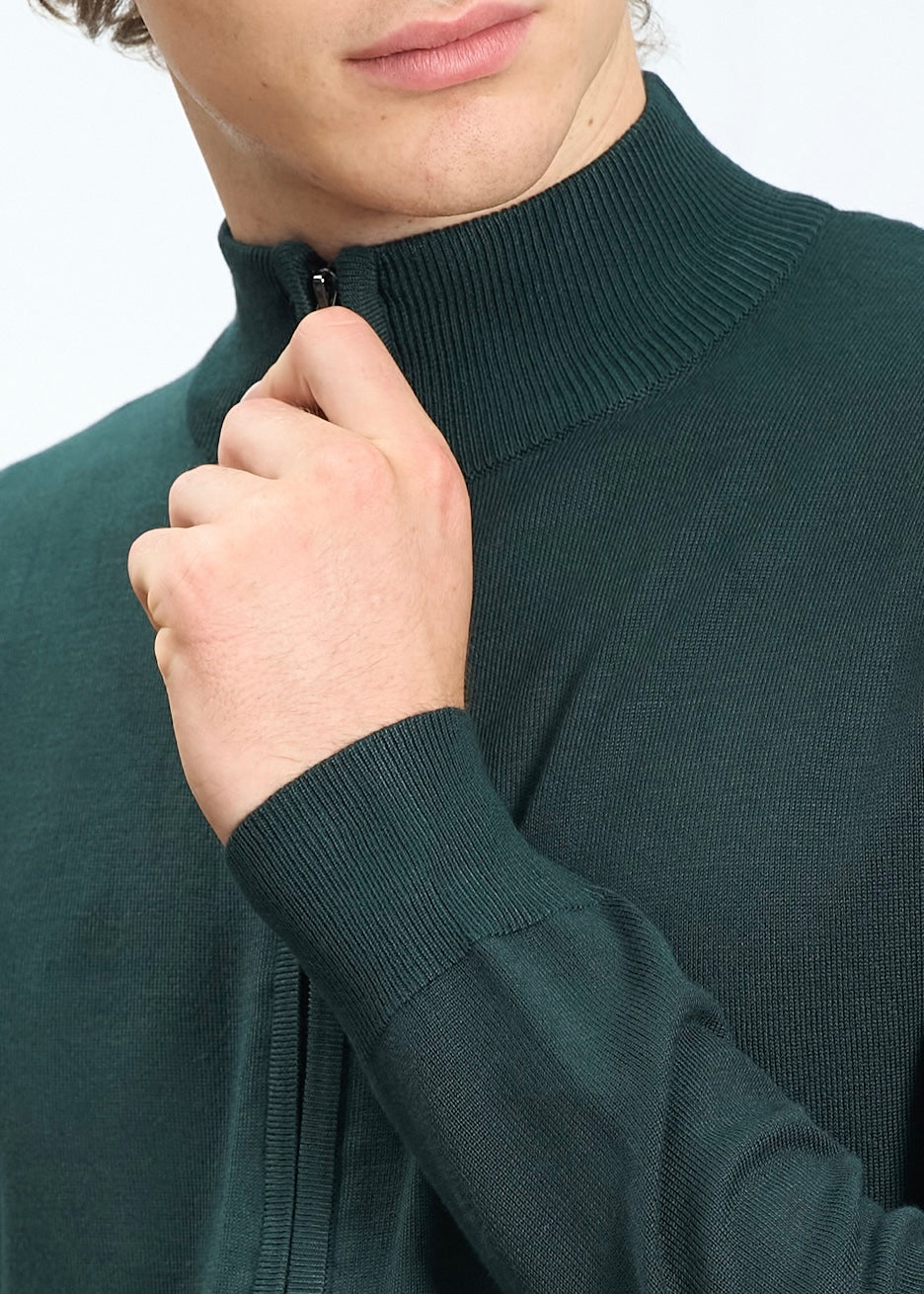 Full zip in viscosa Verde