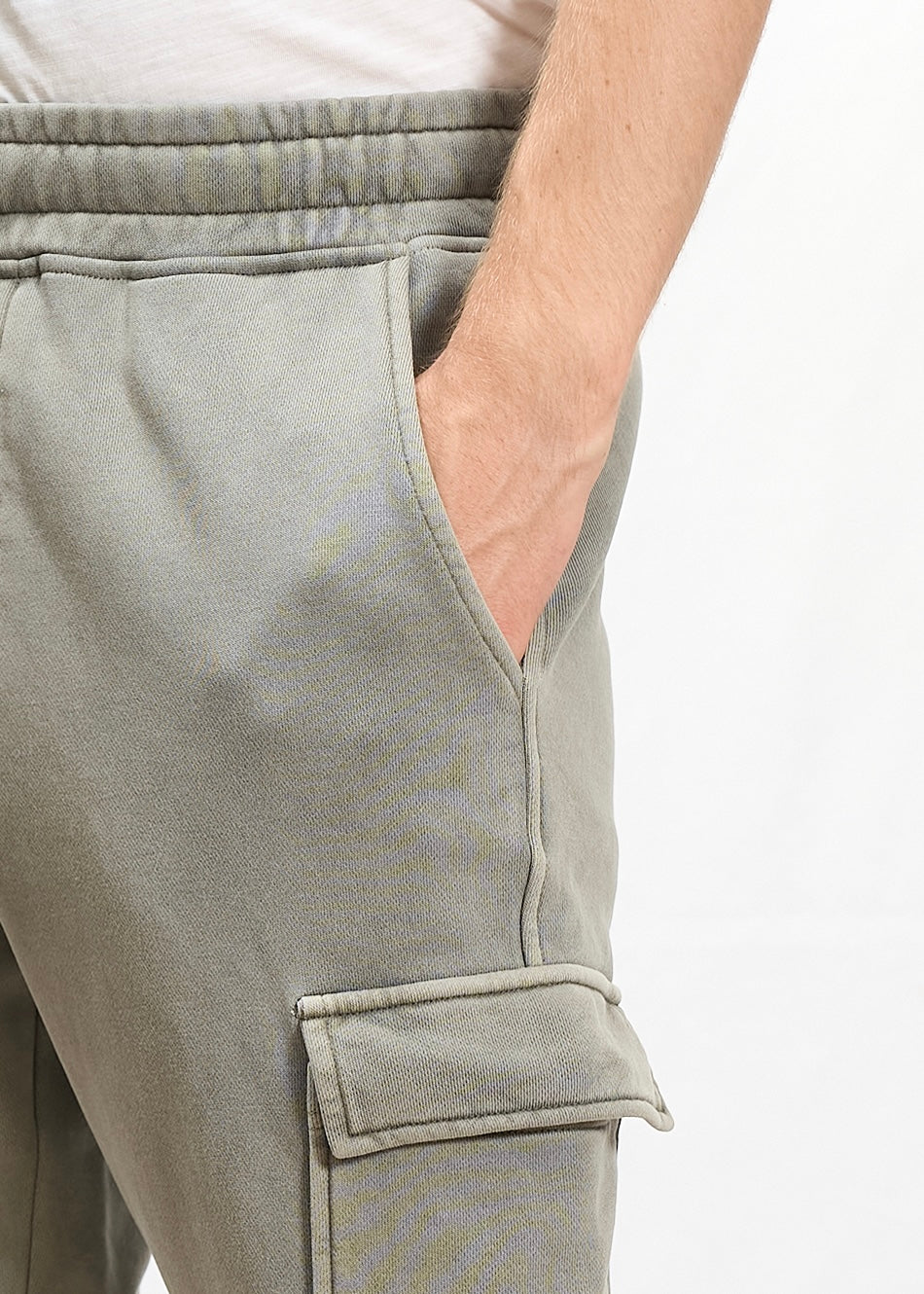 Joggers cargo stonewashed Verde Militare