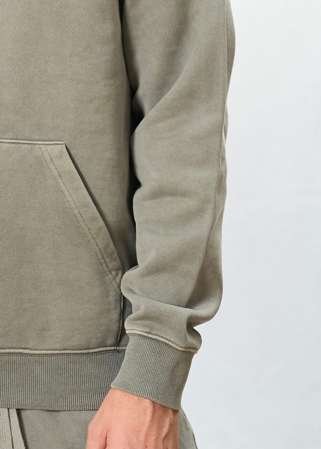 Felpa stonewashed Verde Militare